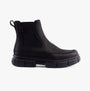 Sorel EXPLORER STRT Womens Chelsea Boots Black side view featuring leather and suede upper with elasticated side panel