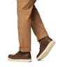 Sorel SLABTOWN 62' CARIBOU Mens Boots Brown side view worn with khaki pants, showcasing comfort and style.