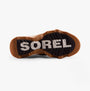 Sorel KINETIC IMPACT CONQUEST PLUS Womens Winter Boots Brown bottom view showcasing rubber sole with logo.