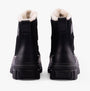 Sorel TORINO V Womens Winter Boots Black back view showing suede upper and microfleece lining, designed for comfort and waterproof.
