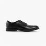 Start-Rite UNISEX School Shoes Black side view showcasing leather upper, lace-up closure, and chisel toe shape.