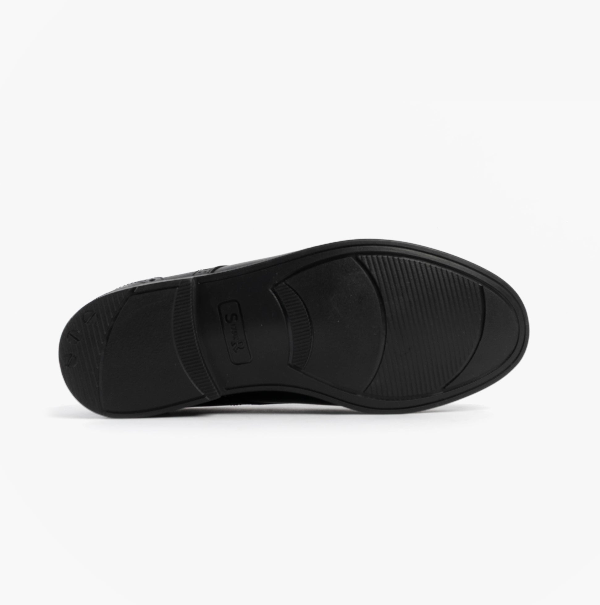 Start-Rite UNISEX School Shoes Black bottom view showing rubber sole details.