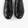 Start-Rite UNISEX School Shoes Black top view showing lace-up design and leather upper.