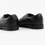 Start-Rite UNISEX School Shoes Black rear view with detailed stitching and lace-up design, showcasing leather upper and rubber sole.
