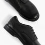 Start-Rite UNISEX School Shoes Black top view showcasing lace-up design and detailed stitching on leather upper.
