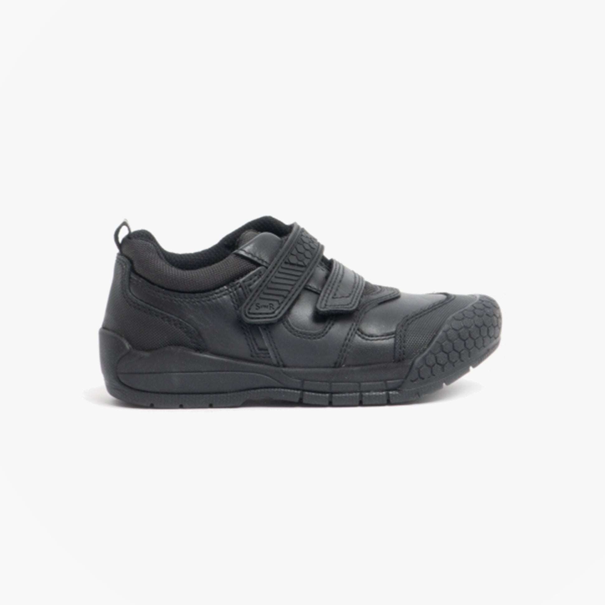 Start-Rite STRIKE Boys Leather Touch Fasten School Shoes Black
