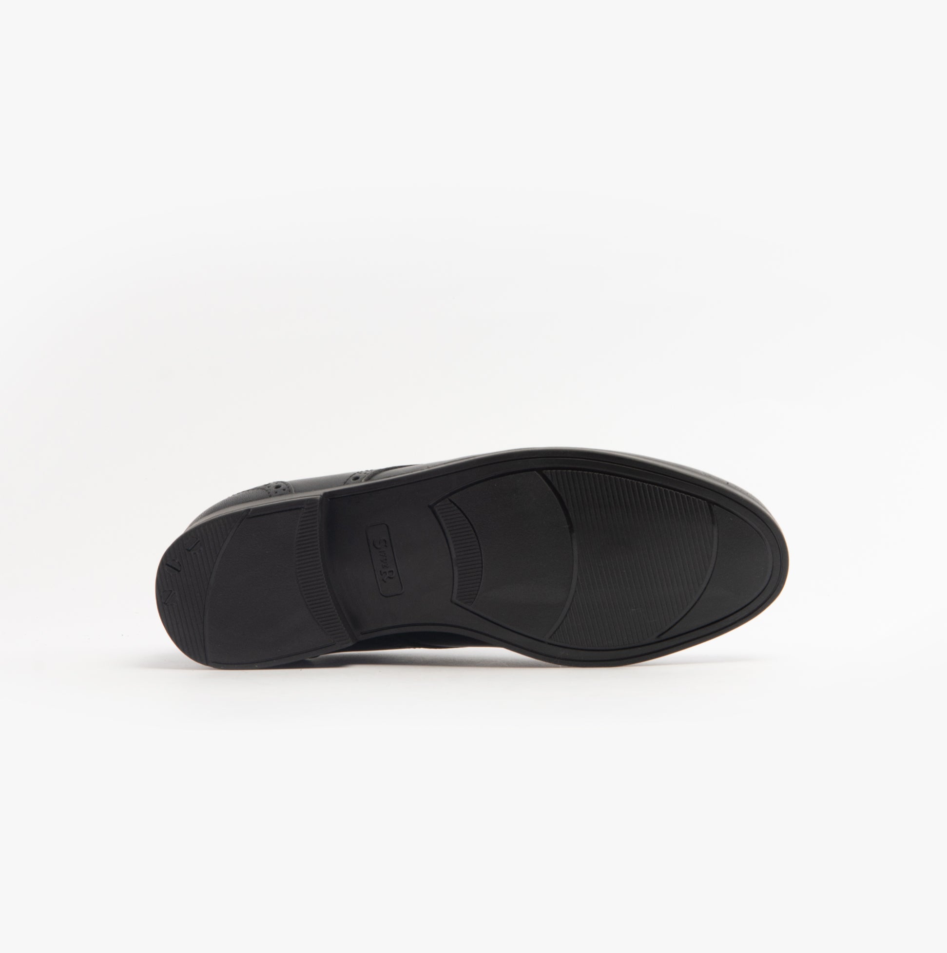 Start-Rite UNISEX School Shoes Black sole view showcasing rubber material and detailed design.