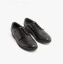 Start-Rite UNISEX School Shoes Black, front view, leather upper, lace-up, breathable design, stylish school footwear.