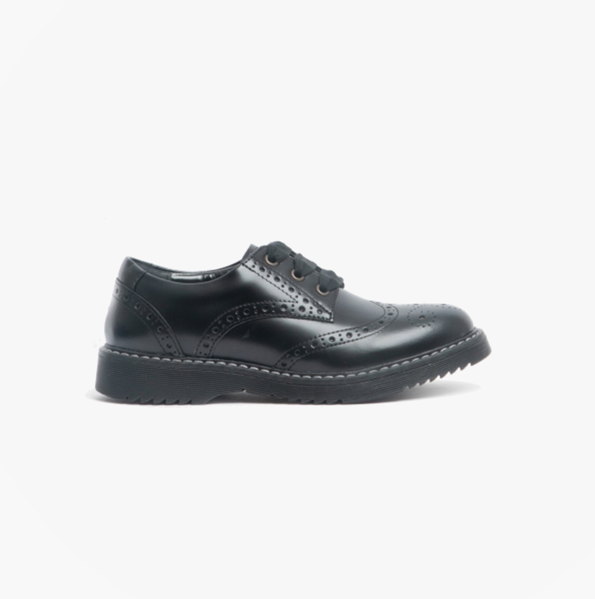 Start-Rite IMPULSIVE Girls Leather Lace Up School Shoes Hi Shine Black