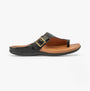 Strive JAVA II Womens Sandals Black side view showcasing leather upper and rubber sole.