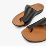 Strive JAVA II Womens Sandals Black side view showcasing leather upper and slip-on design.