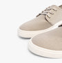 TOMS CARLO Mens Trainers Grey detail view featuring canvas upper and rubber sole.