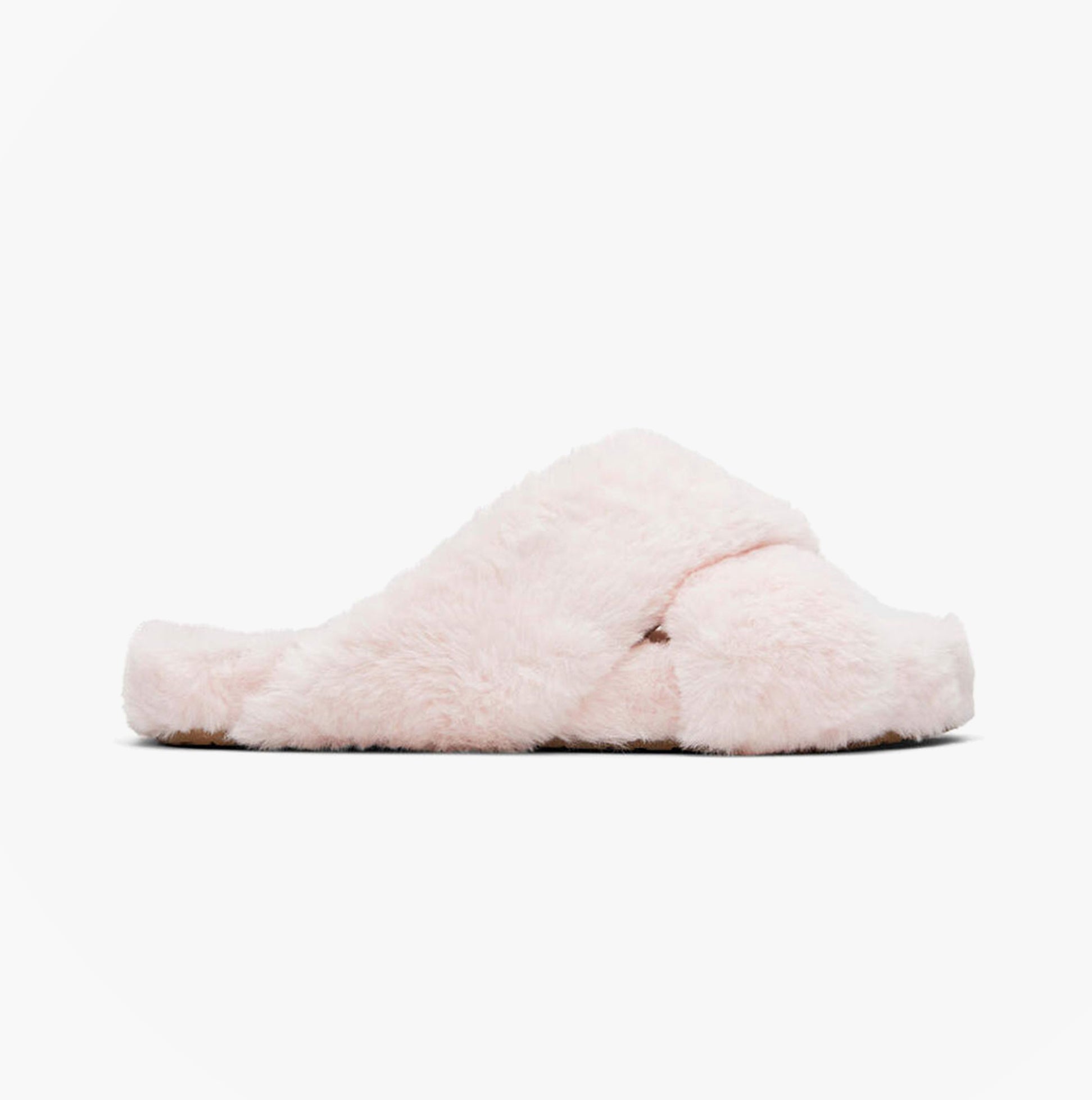 TOMS SUSIE Womens Faux Fur Mule Slippers Pink | Shuperb