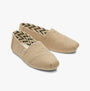 TOMS ALPARGATA Womens Canvas Espadrille Natural side view showing lightweight, vegan slip-on design with round toe.