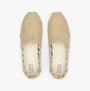 TOMS ALPARGATA Womens Canvas Espadrille Natural top view showing beige canvas upper and comfortable inside lining.