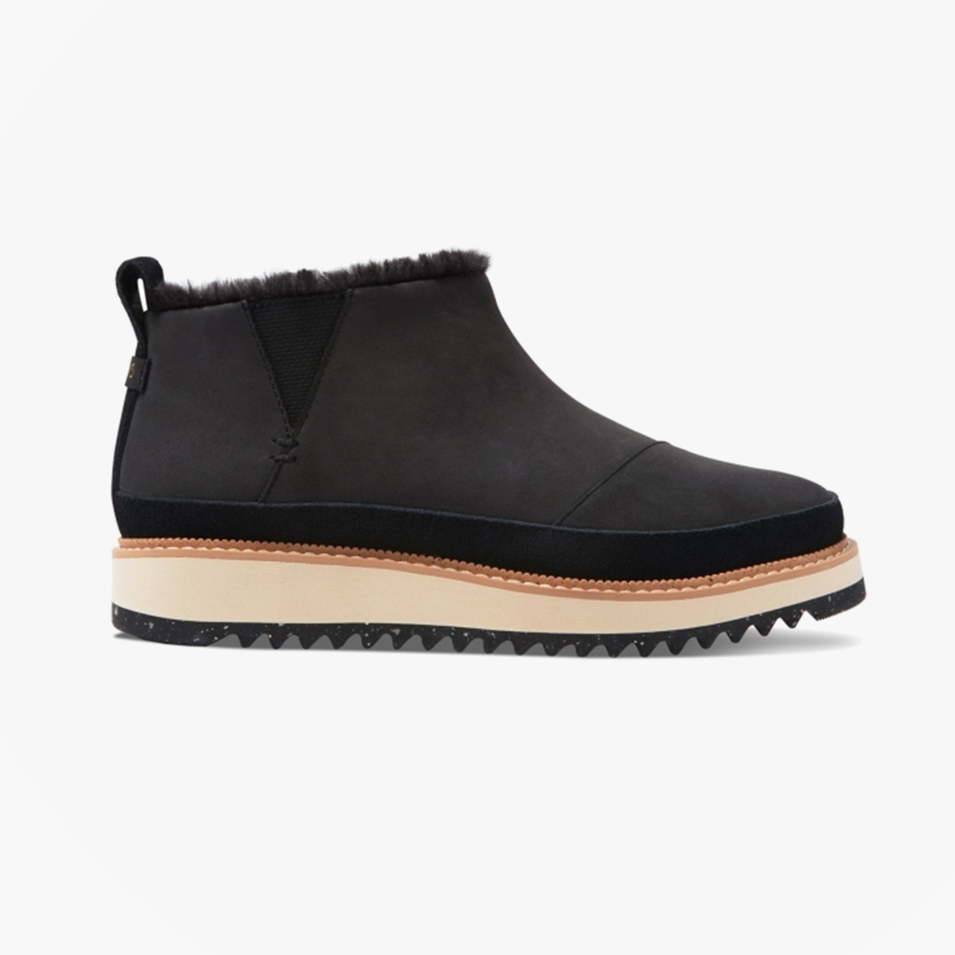 TOMS MARLO Womens Suede Sawtooth Sole Boots Black