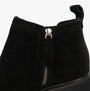 TOMS MAUDE Womens Boots Black detail view showing the zip closure and suede material.