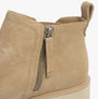 TOMS MAUDE Womens Boots Natural detail view showing zip fastening and suede material.