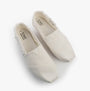 TOMS ALPARGATA CLASSIC Womens Espadrille White top view shoes with textile upper and slip-on design.