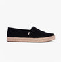 TOMS ALPARGATA ROPE 2.0 Womens Espadrilles Black side view with rope sole, lightweight and breathable design.