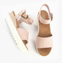TOMS DIANA Womens Sandals Pink side view featuring wedge heel and buckle closure.