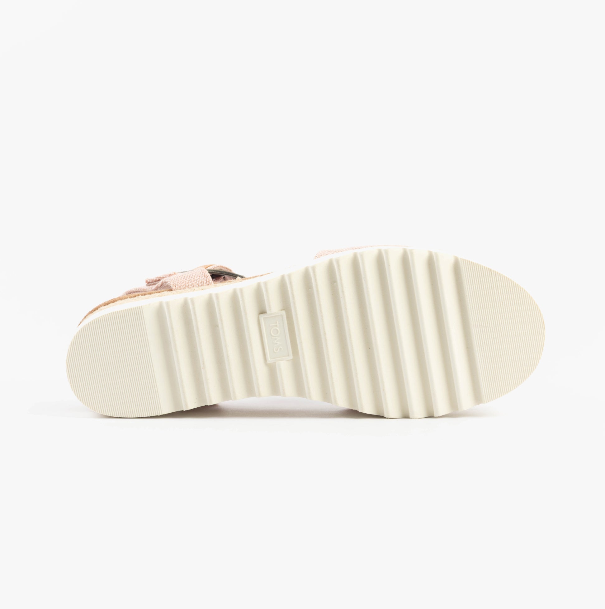 TOMS DIANA Womens Sandals Pink bottom view showing synthetic sole and textured pattern.