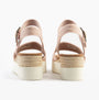 TOMS DIANA Womens Sandals Pink back view featuring wedge heel and adjustable buckle.