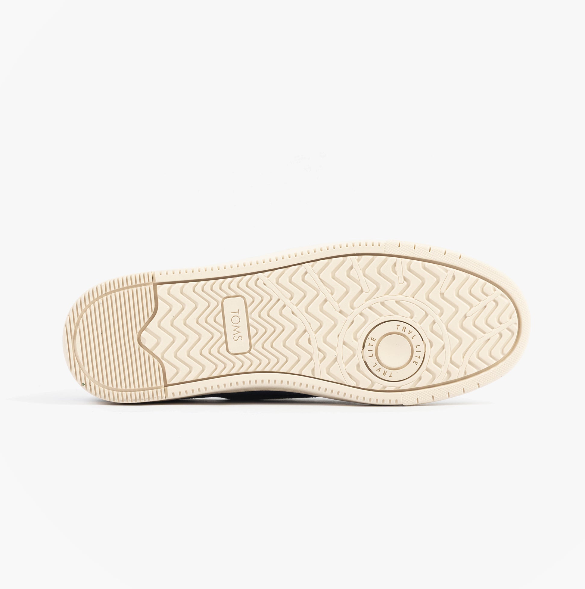 TOMS TRVL LITE LONDON Mens Casual Shoes Navy bottom view showing rubber sole with tread pattern.