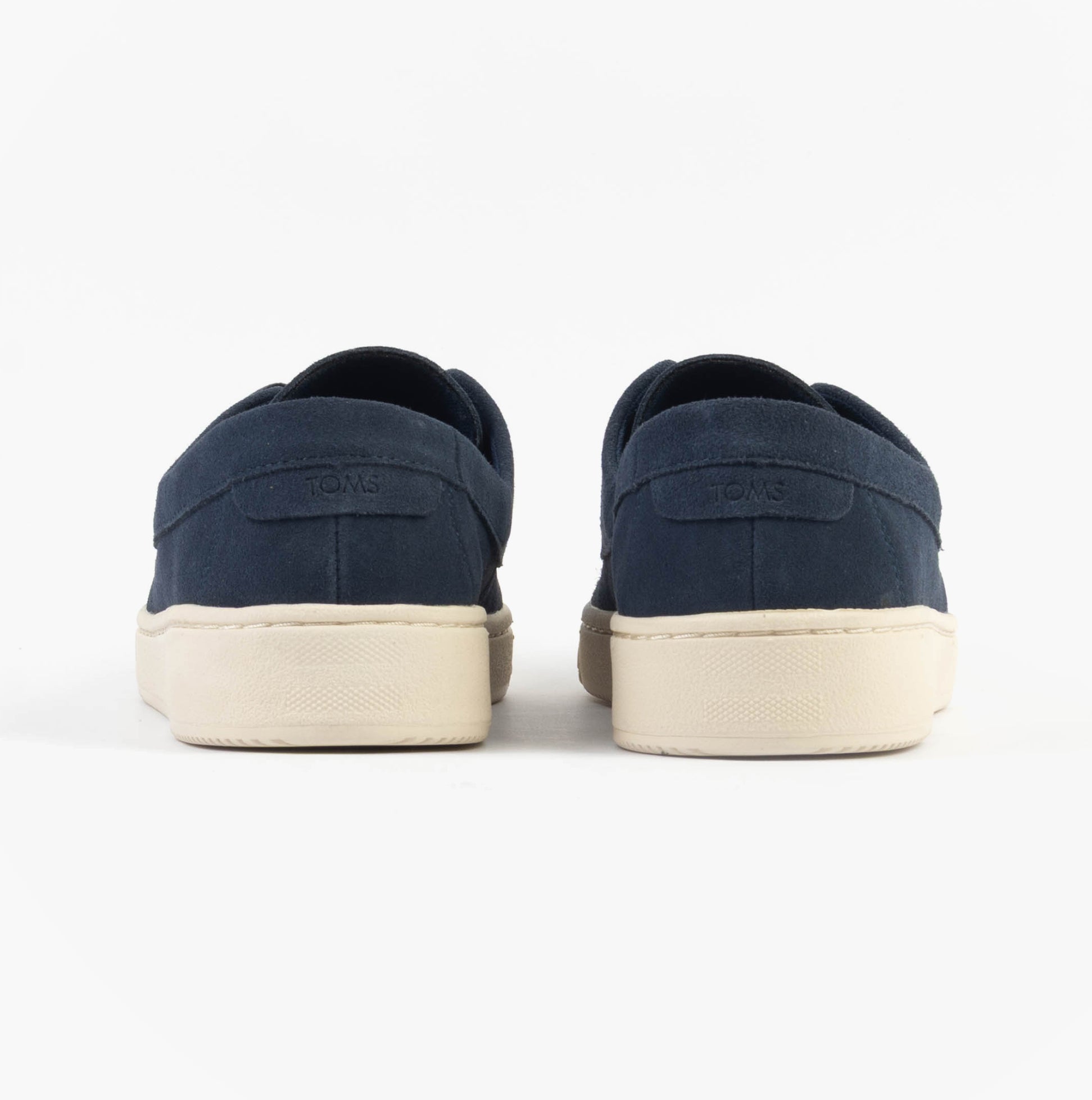 TOMS TRVL LITE LONDON Mens Casual Shoes Navy rear view showing suede upper and rubber sole.