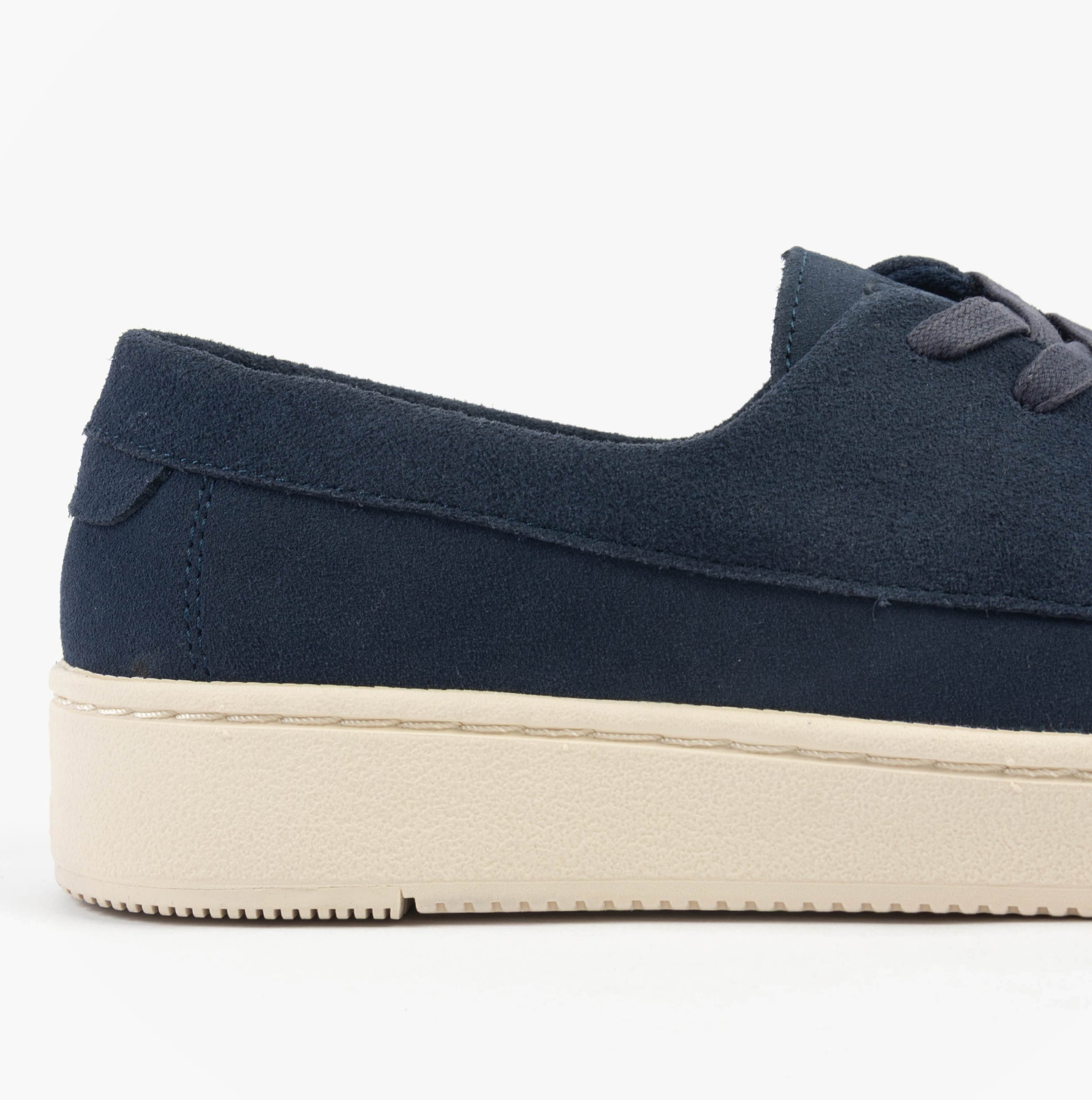 TOMS TRVL LITE LONDON Mens Casual Shoes Navy side view showcasing suede upper and relaxed fit.