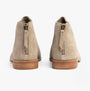 TOMS RYLIE Womens Boots Natural rear view featuring suede upper, zipper detail, and low heel design.