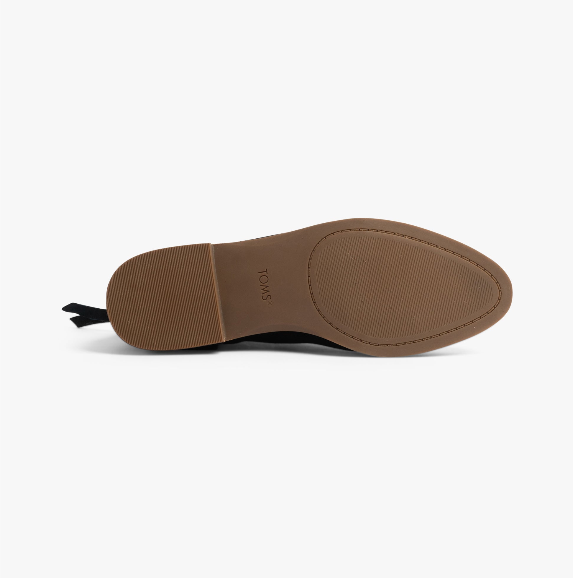 TOMS RYLIE Womens Boots Black bottom view showing rubber sole and stitching details.
