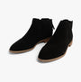 TOMS RYLIE Womens Boots Black side view showcasing suede upper and round toe design.