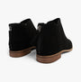TOMS RYLIE Womens Boots Black rear view showcasing zipper detail and suede finish.