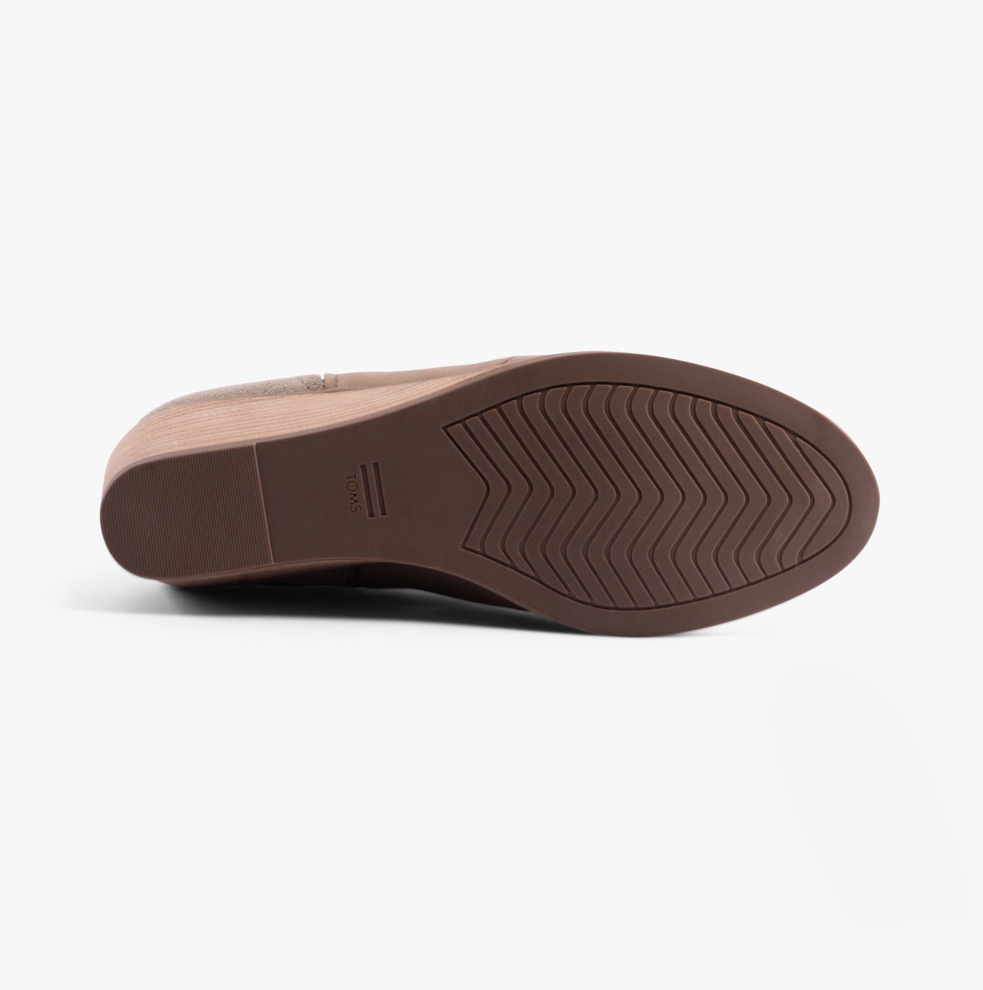 TOMS CLARE Womens Boots Natural bottom view, showcasing rubber sole and textured design.