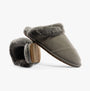 TOMS VALERIE Womens Slippers Grey side view showing cozy textile upper and soft lining.