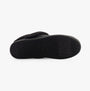 TOMS OSLO Womens Slippers Black bottom view showcasing rubber sole with embossed logo