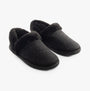 TOMS OSLO Womens Slippers Black, front view with cozy textile upper and soft lining, featuring slip-on style.