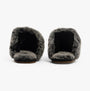 TOMS VALERIE Womens Slippers Black rear view showing plush lining and slip-on design.