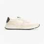 Side view of TOMS TRVL LITE RETRO Mens Trainers White showcasing suede upper and rubber sole.