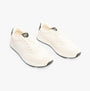 TOMS TRVL LITE RETRO Mens Trainers White front view showcasing suede upper and lace-up closure