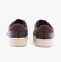 TOMS TRVL LITE COURT Mens Trainers Brown rear view showing leather and suede material.