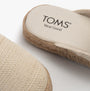 TOMS SANTIAGO MULE Womens Espadrille Natural detail view showing the lightweight suede upper and rubber sole.