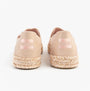 TOMS CAROLINA Womens Espadrille Pink back view with suede upper and woven sole, lightweight slip-on comfort shoes.