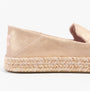 TOMS CAROLINA Womens Espadrille Pink side view showcasing suede upper and braided sole.