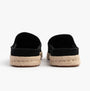 TOMS SANTIAGO MULE Mens Espadrille Black back view showing suede upper and jute sole