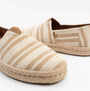TOMS ALPARGATA ROPE 2.0 Mens Espadrille Tan side view showcasing striped textile upper and natural rope sole.