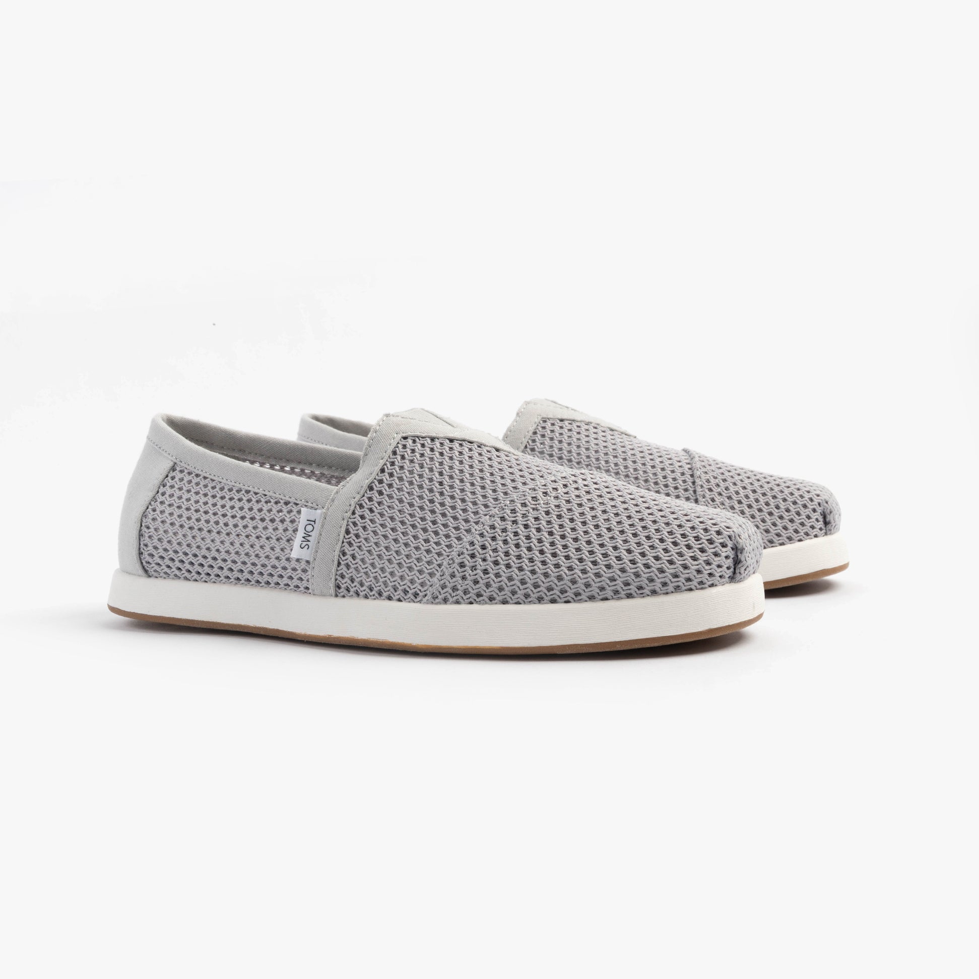TOMS ALP FWD Mens Espadrille Grey side view showing lightweight textile upper and comfortable slip-on design.