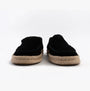 TOMS ALONSO LOAFER ROPE Mens Espadrille Black front view showing suede upper and rope sole.