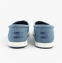 TOMS ALP FWD Mens Espadrille Blue back view showcasing the textile upper and slip-on design.